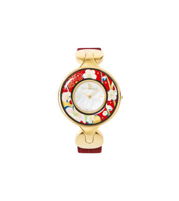 Watch Helena / Alligator watch strap - red