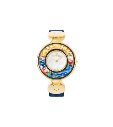 Watch Helena / Alligator watch strap - blue