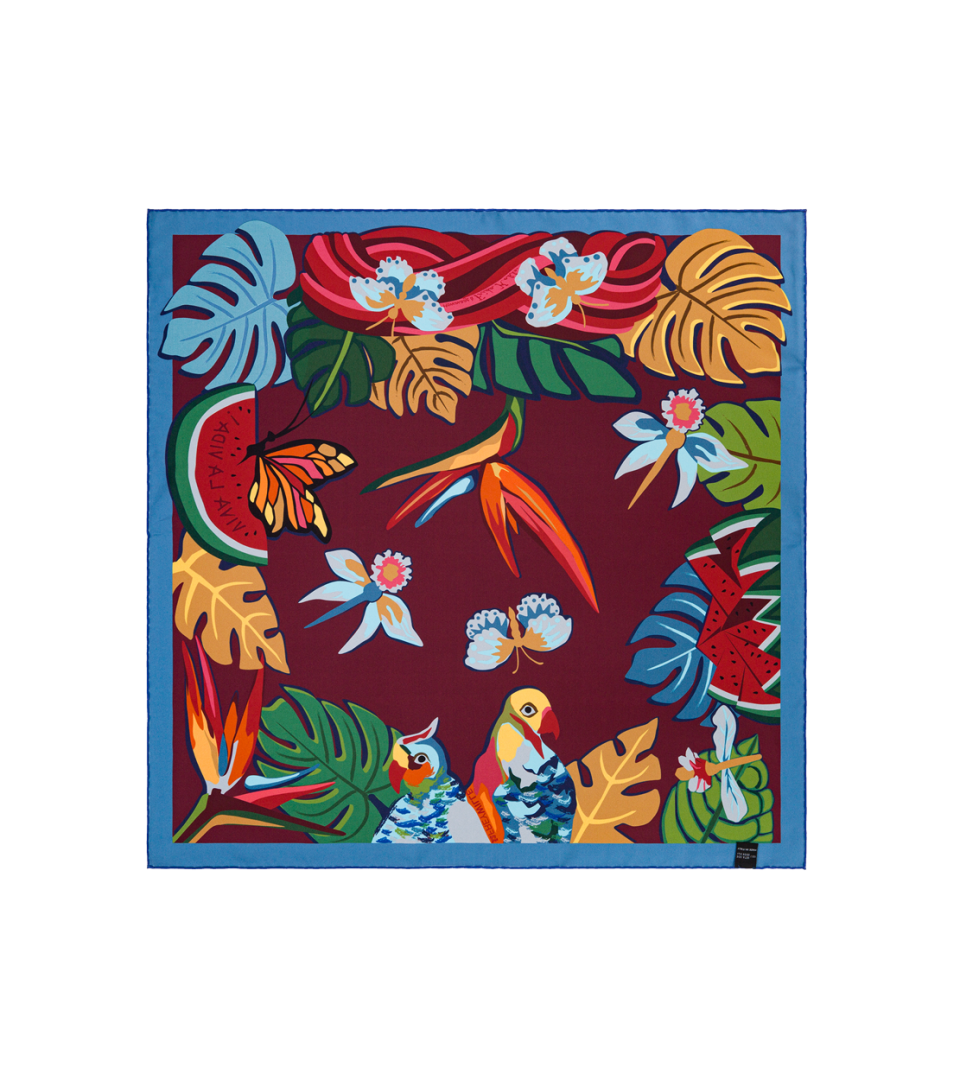 Двусторонний шёлковый платок 63х63