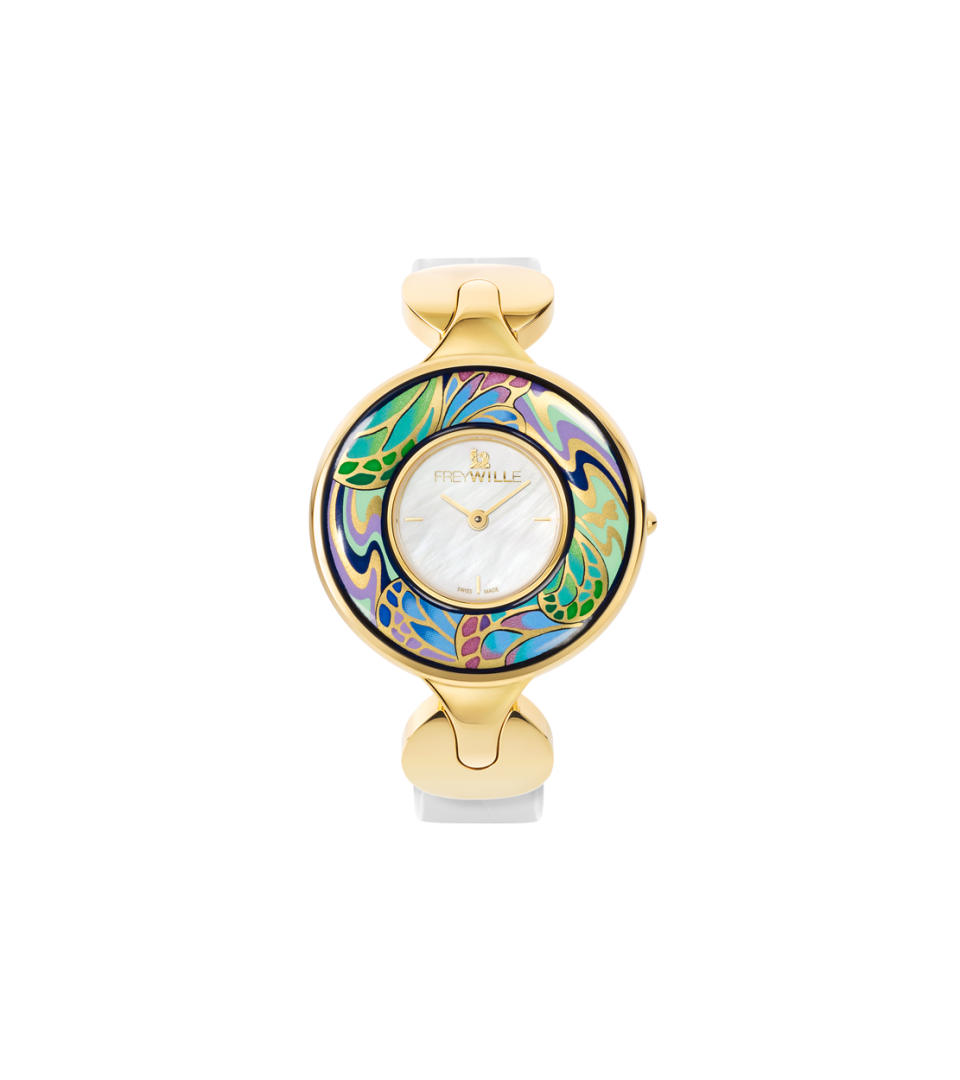 Часы Елена / Ремешок из кожи алигатора - белый