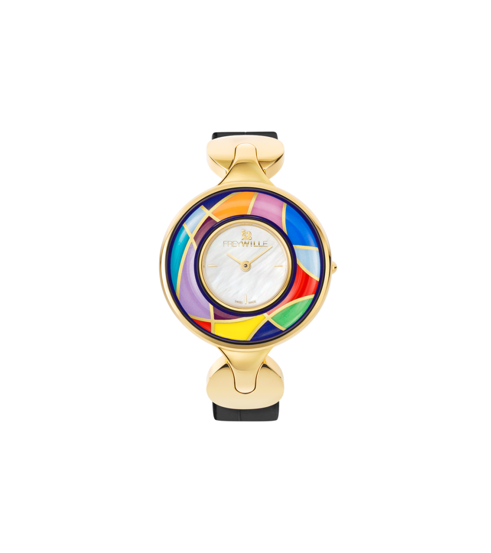 Часы Елена / Ремешок из телячьей кожи - черный