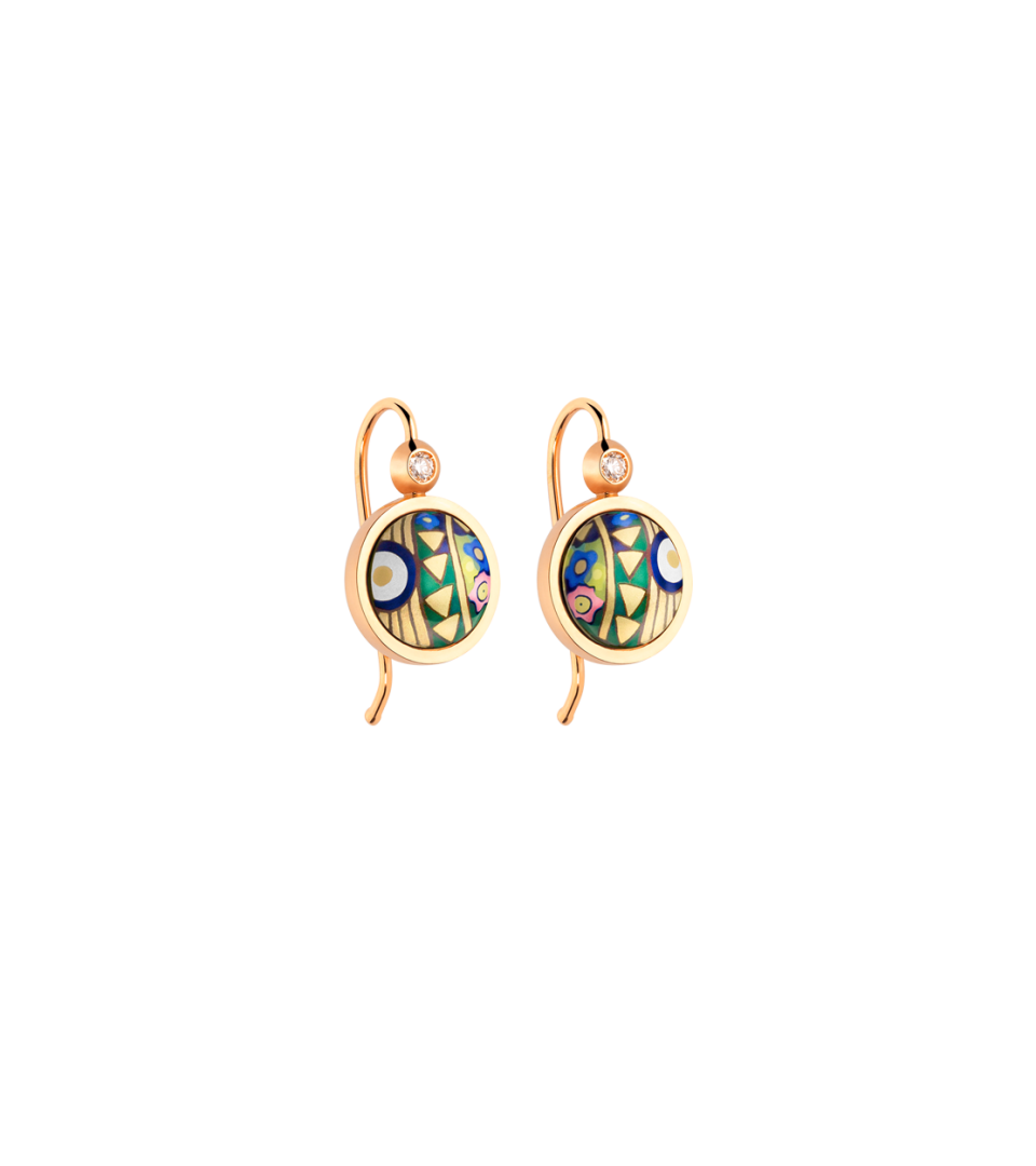 Серьги "Кабошоны-подвески" с бриллиантами