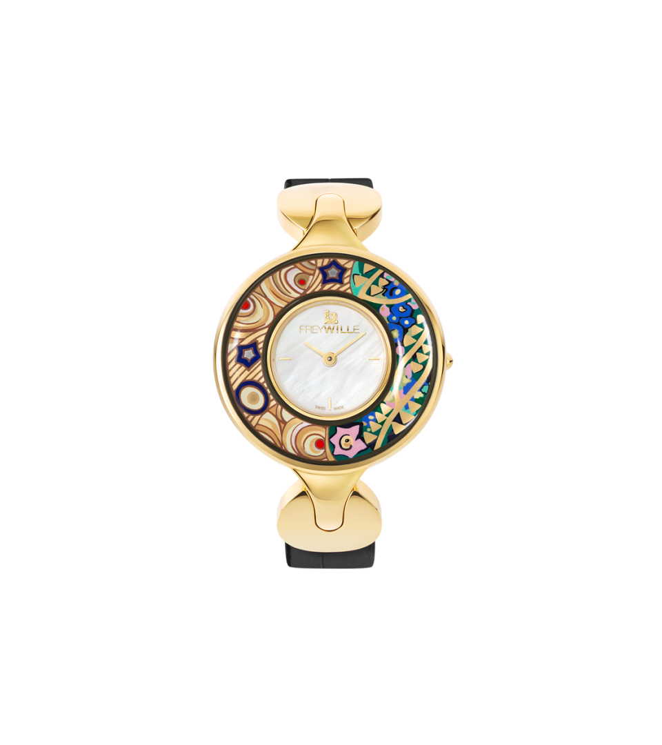 Часы Елена / Ремешок из кожи алигатора - черный