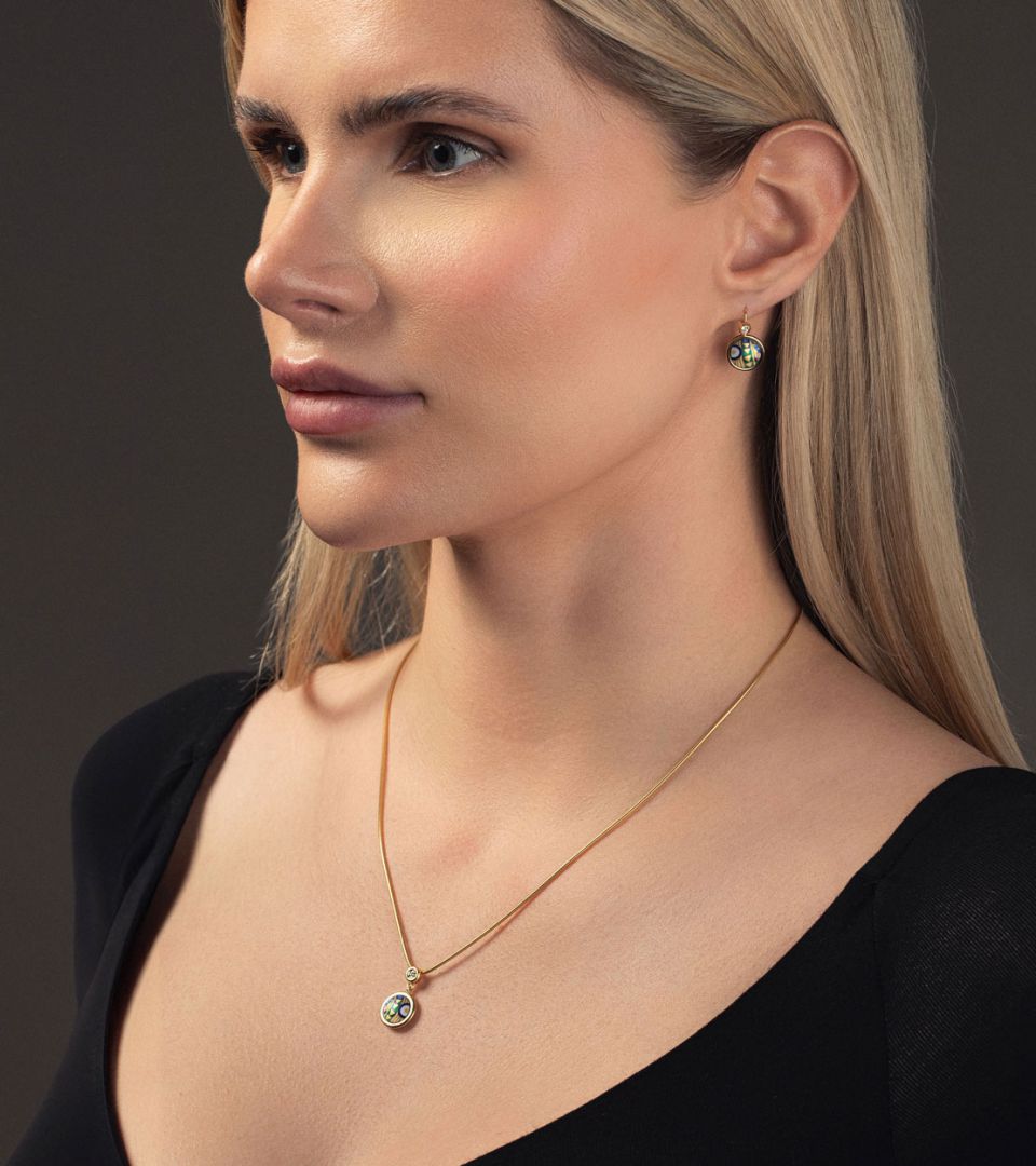 Серьги "Кабошоны-подвески" с бриллиантами