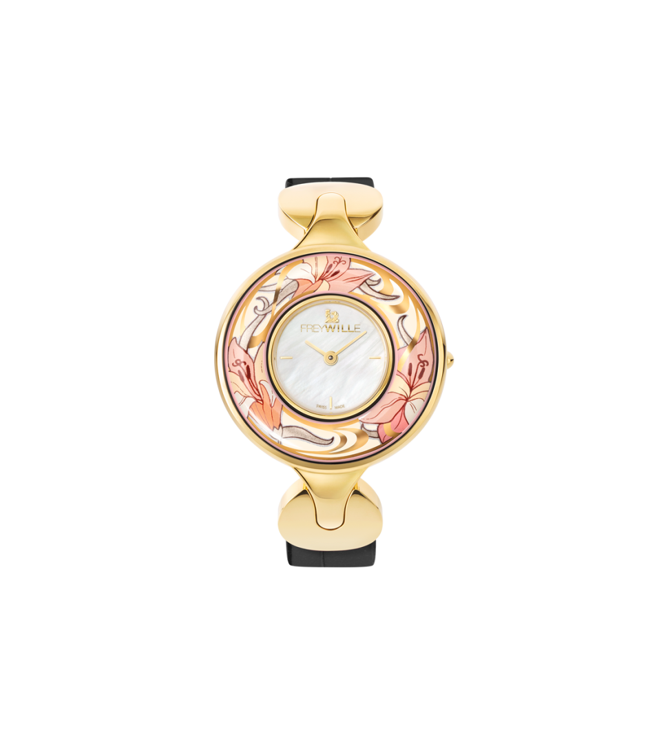 Часы Елена / Ремешок из телячьей кожи - черный