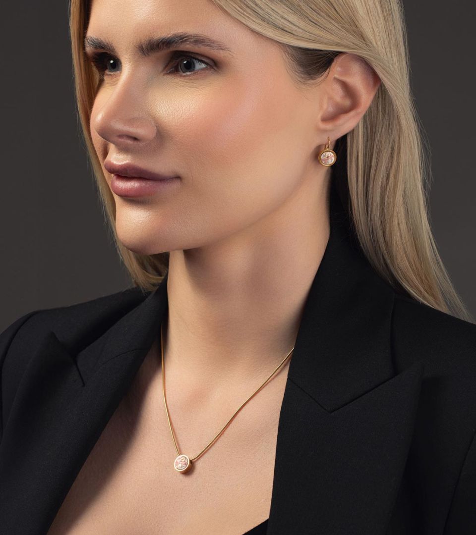 Серьги Кабошоны-подвески