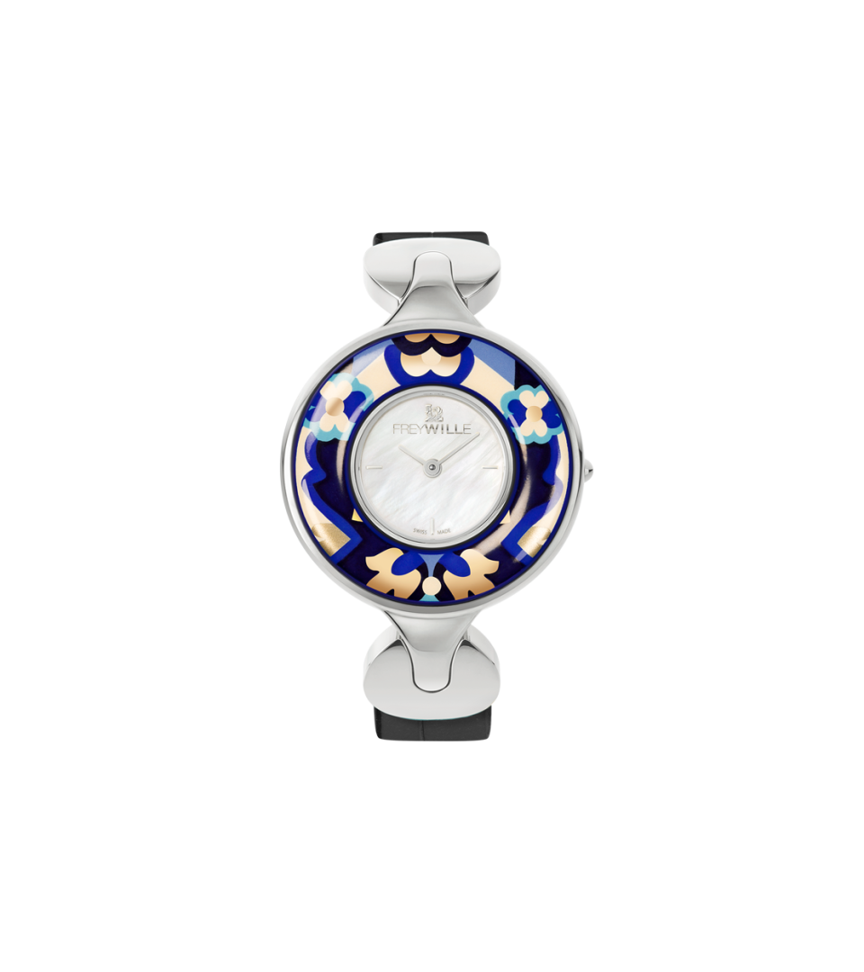 Часы Елена / Ремешок из кожи алигатора - черный