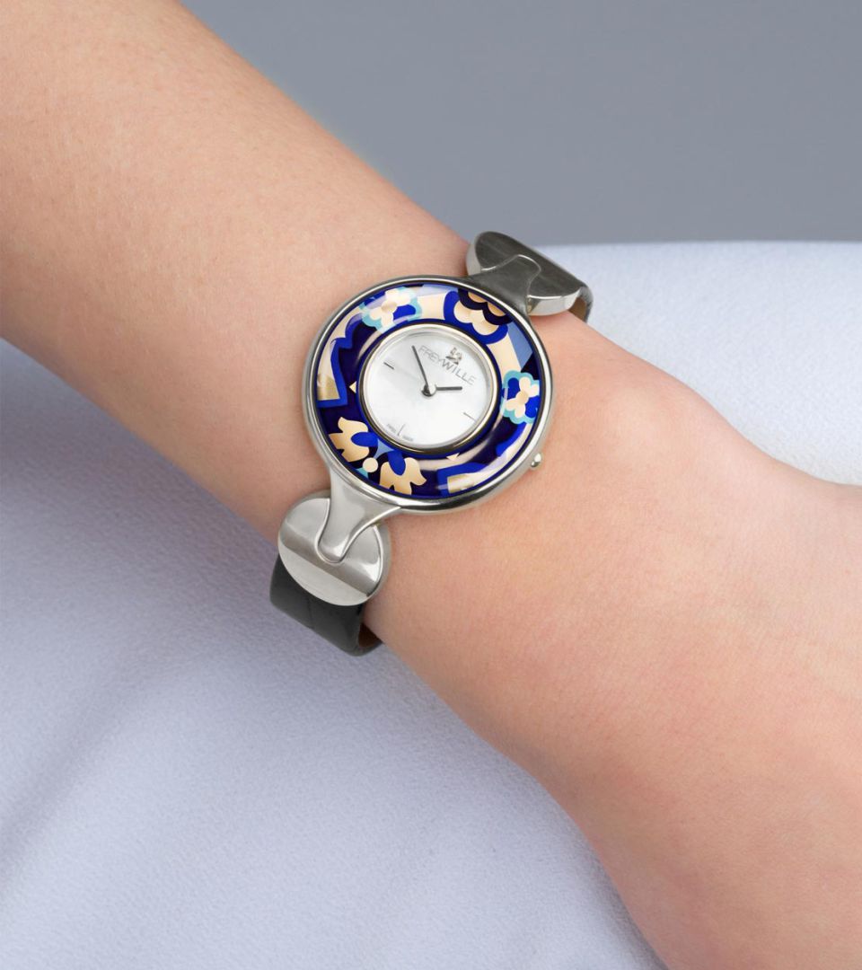 Часы Елена / Ремешок из телячьей кожи - черный