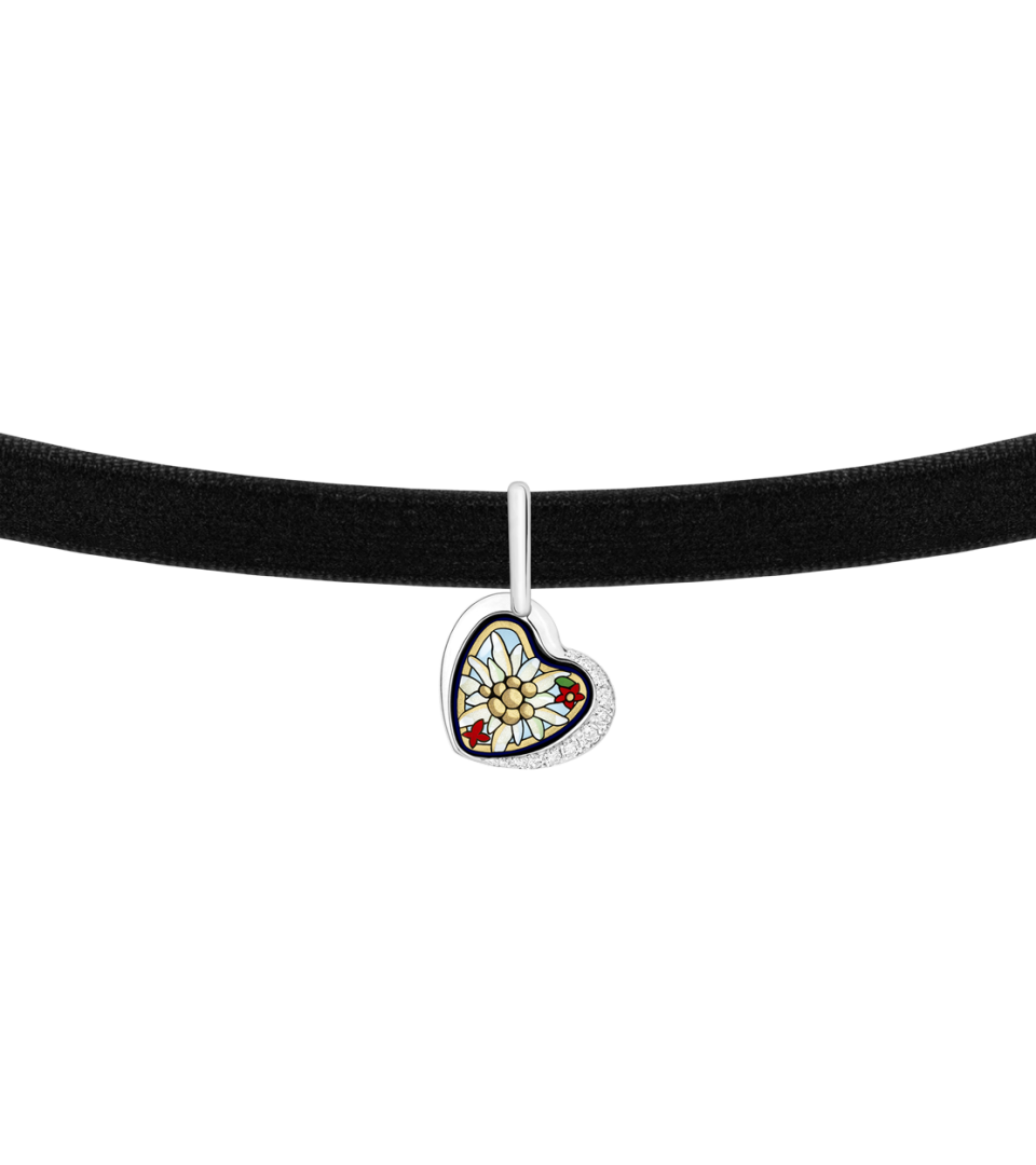 Asymmetric Heart with Diamonds and Choker
