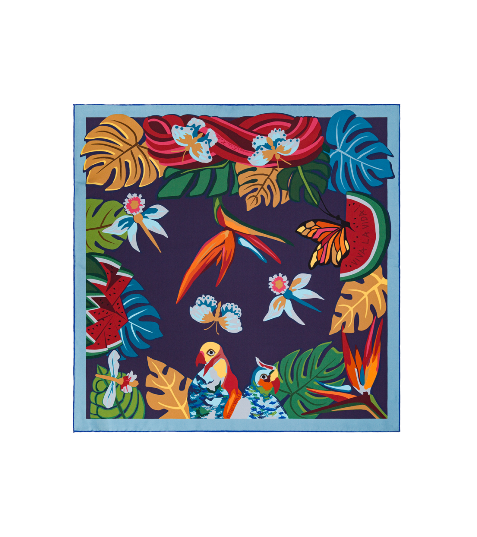 Двусторонний шёлковый платок 63х63