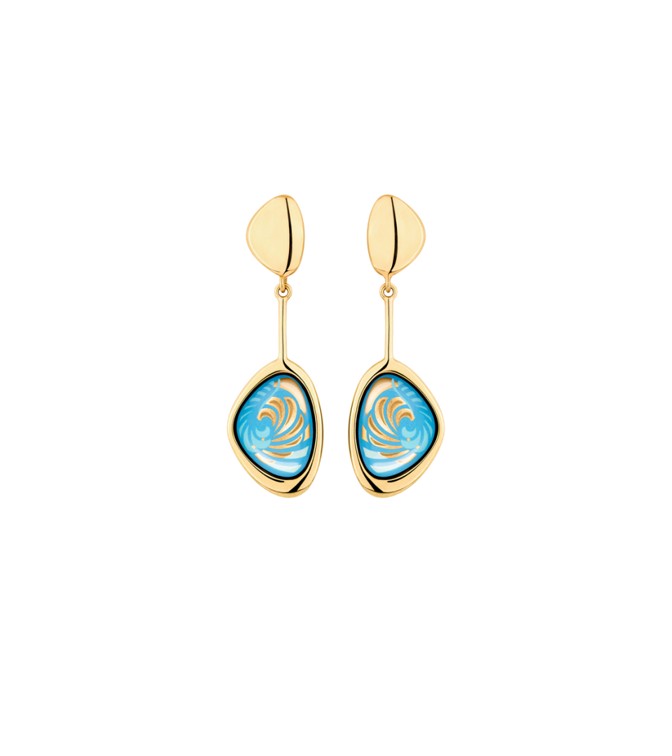 Серьги "Морская галька" на подвеске