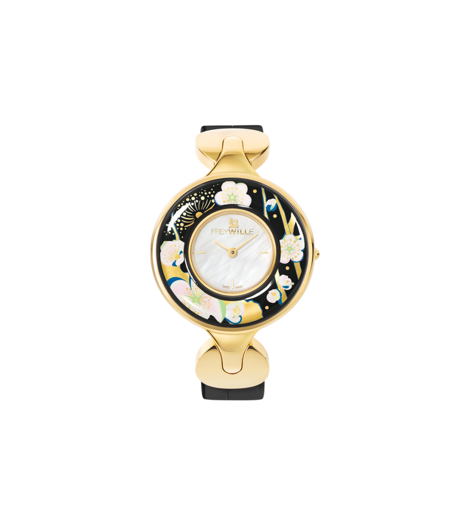 Часы Елена / Ремешок из кожи алигатора - черный