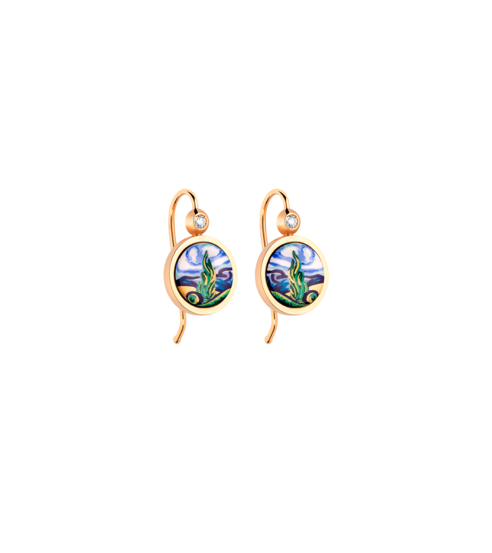 Earrings Cabochon Hanger with Brilliant