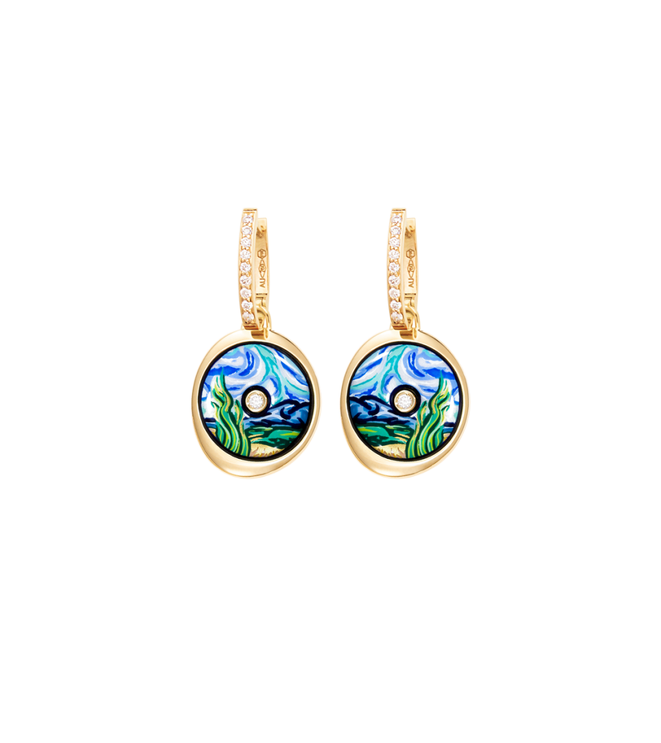 Серьги Луна с замком