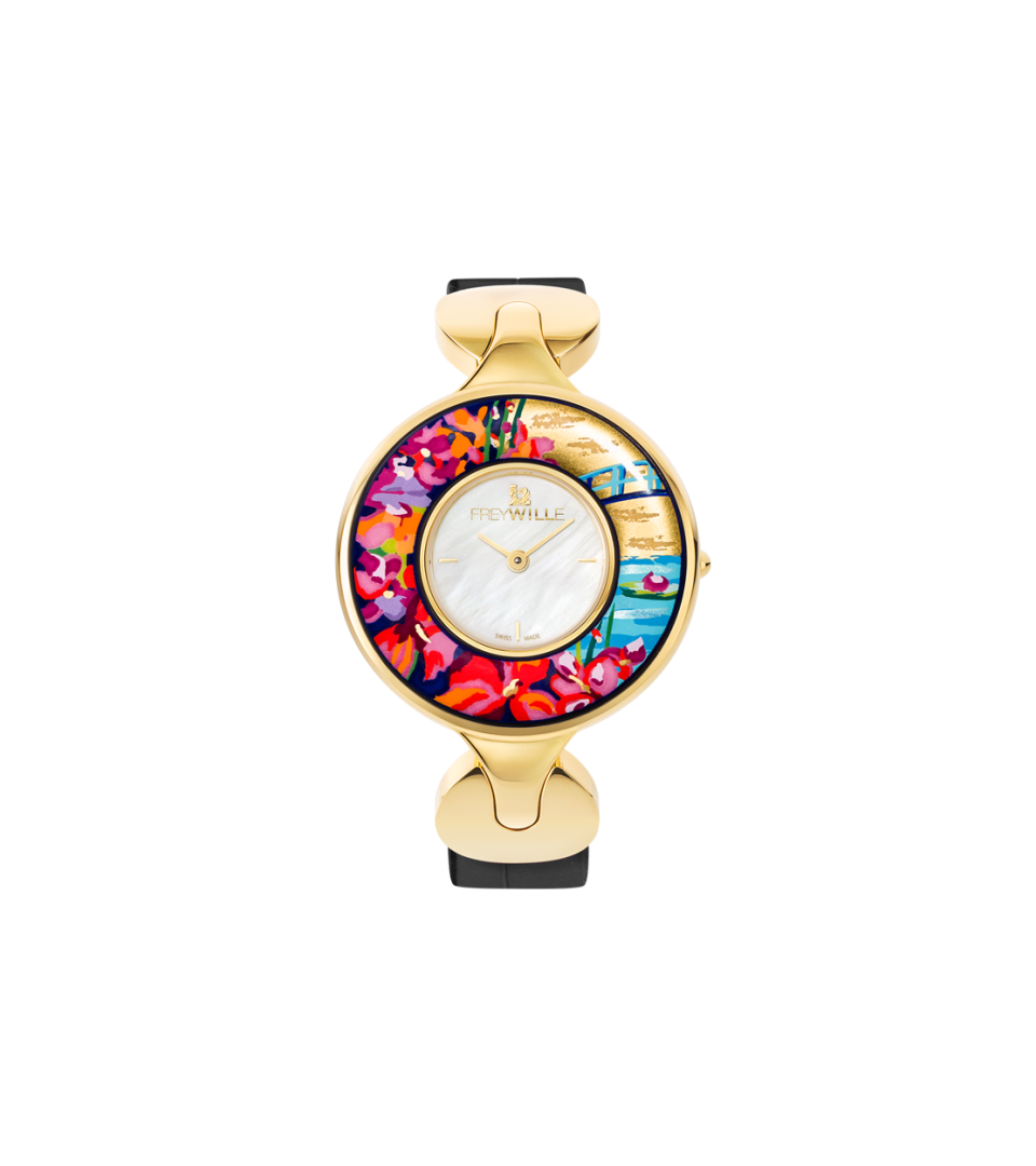 Часы Елена / Ремешок из кожи алигатора - черный