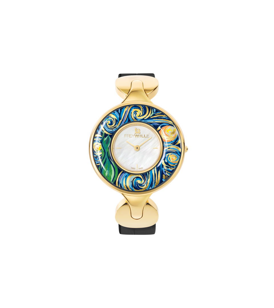 Часы Елена / Ремешок из телячьей кожи - черный