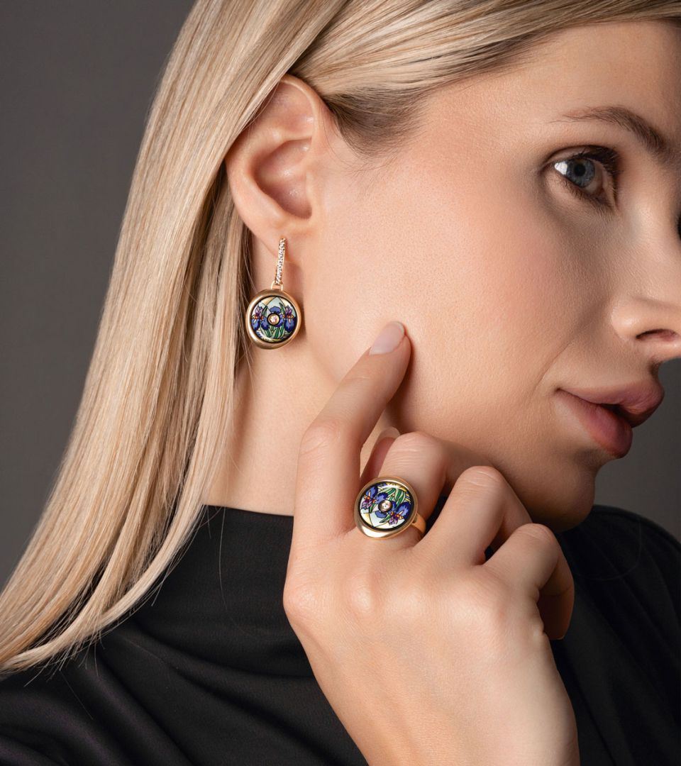 Серьги Луна с замком