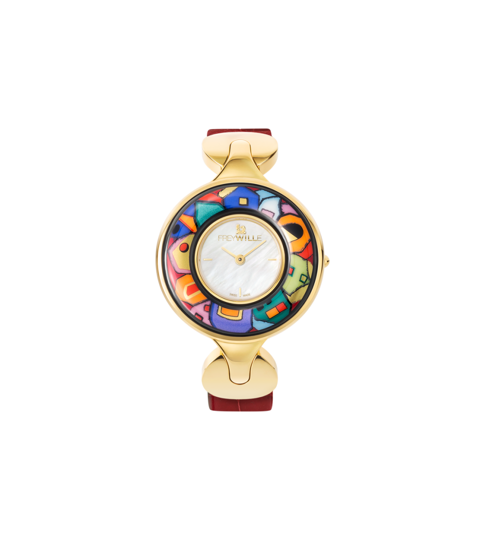 Часы Елена / Ремешок из кожи алигатора - красный