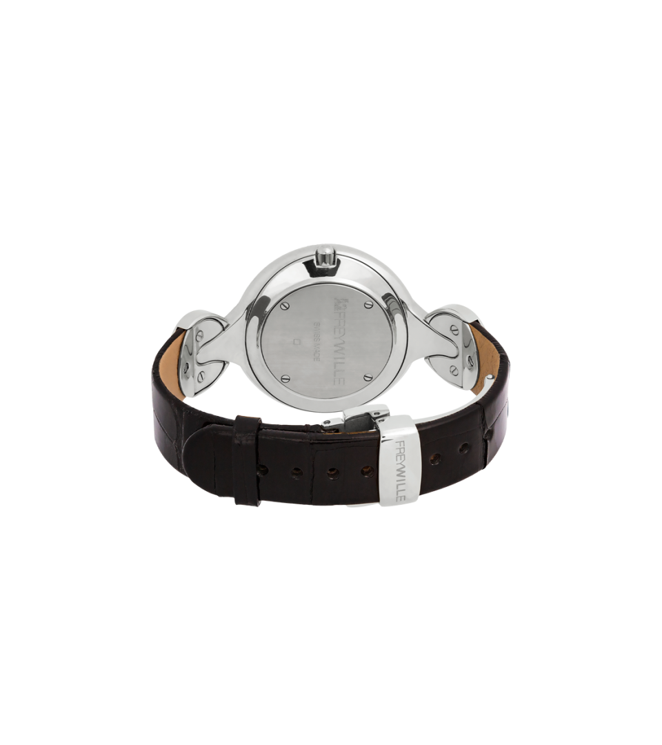 Watch Helena / Calf leather watch strap - black
