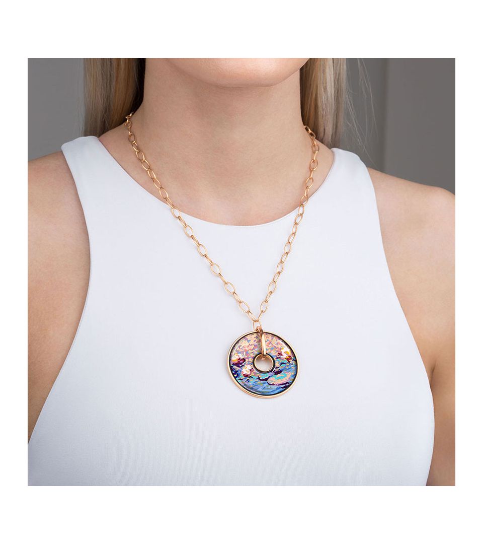 Кулон Полная луна & Цепочка якорная