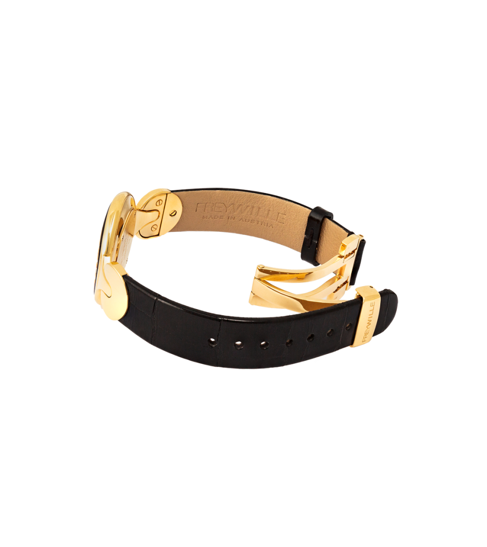 Watch Helena / Calf leather watch strap - black
