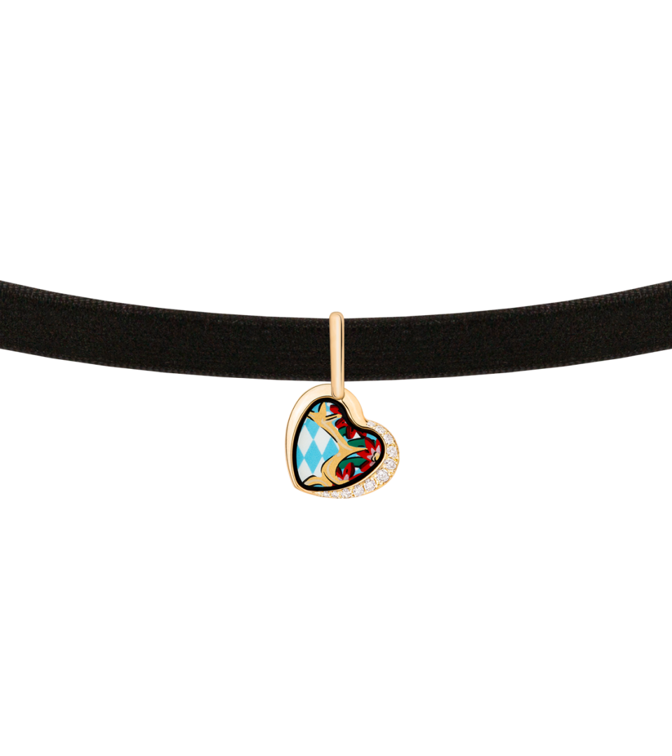 Asymmetric Heart with Diamonds and Choker